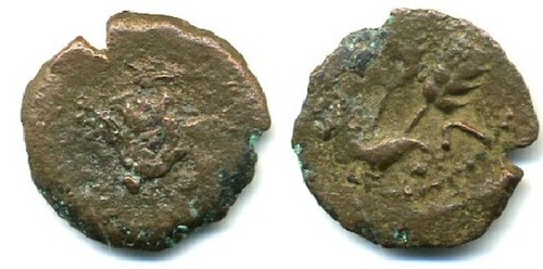 Prutah bronzo sovrastaccato - prutah, in